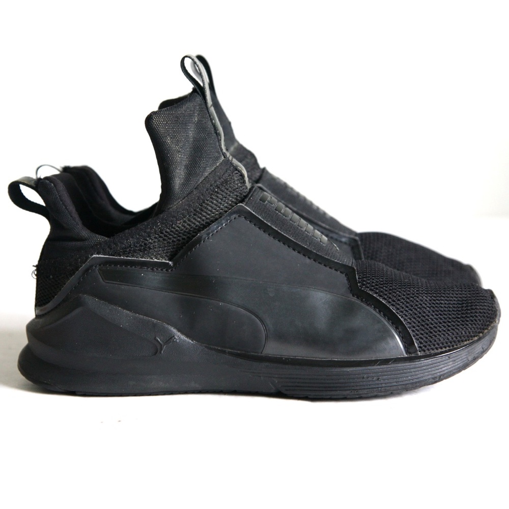 Size 5.5Women / 3.5 Youth - PUMA Black Mesh Slip On Sneakers